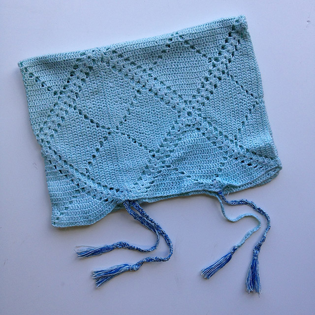 CUSHION, Crochet - Blue Pillow